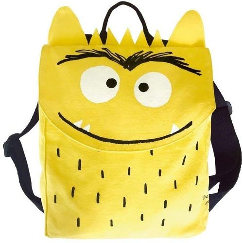 mochila monstruo de colores amarillo